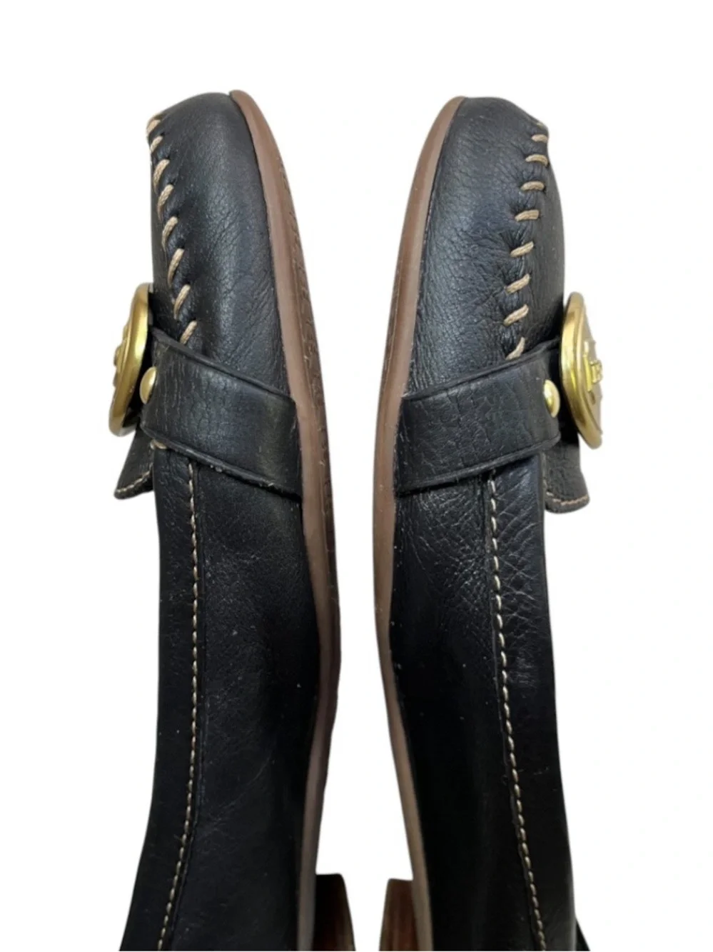 Coach “Clare” Black Leather Moccasin Driving Flat, sz 8.5